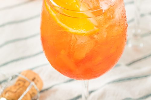 Alcoholic Aperol Spritz with Champagne