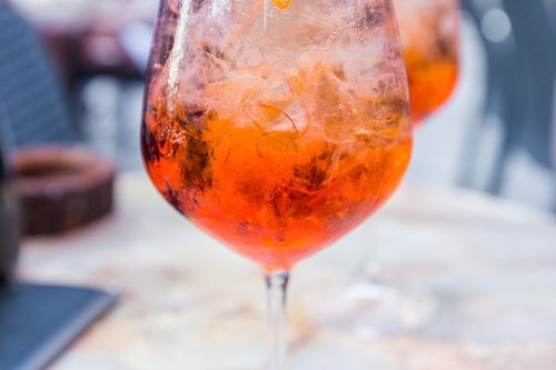 Glass of Aperol Spritz cocktail